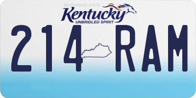 KY license plate 214RAM
