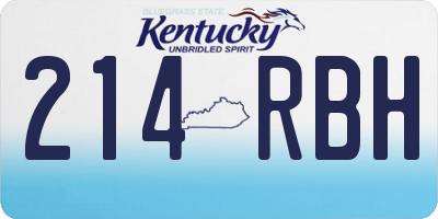 KY license plate 214RBH