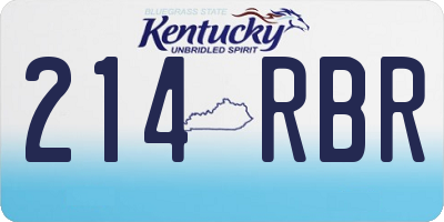 KY license plate 214RBR