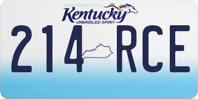 KY license plate 214RCE
