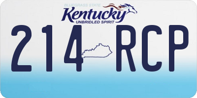 KY license plate 214RCP