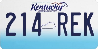 KY license plate 214REK