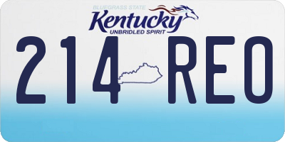 KY license plate 214REO