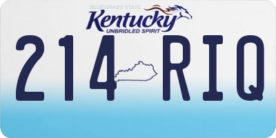 KY license plate 214RIQ
