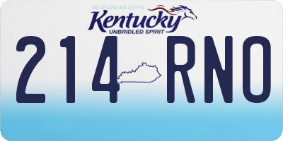 KY license plate 214RNO
