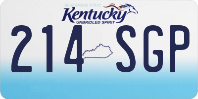 KY license plate 214SGP