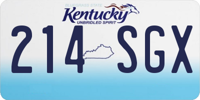 KY license plate 214SGX
