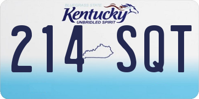 KY license plate 214SQT