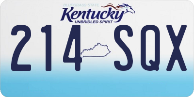 KY license plate 214SQX