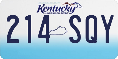KY license plate 214SQY