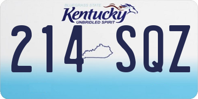 KY license plate 214SQZ