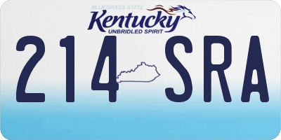 KY license plate 214SRA