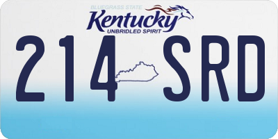 KY license plate 214SRD