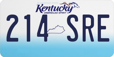 KY license plate 214SRE