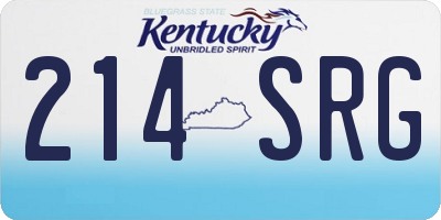 KY license plate 214SRG