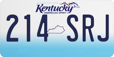 KY license plate 214SRJ