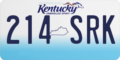 KY license plate 214SRK
