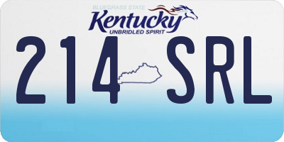 KY license plate 214SRL