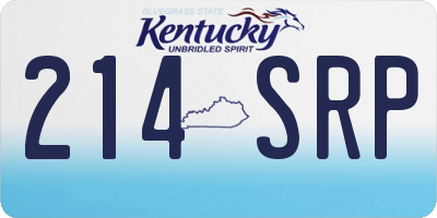 KY license plate 214SRP