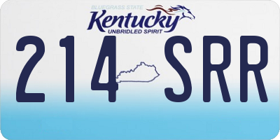 KY license plate 214SRR