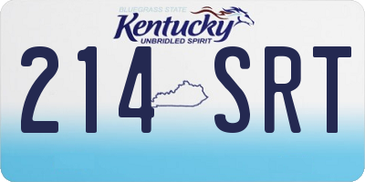 KY license plate 214SRT