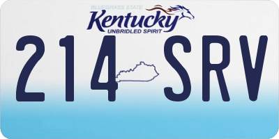 KY license plate 214SRV