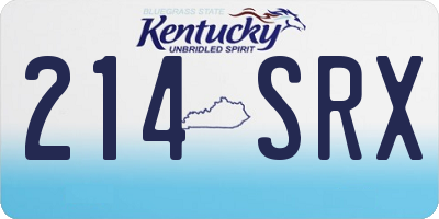 KY license plate 214SRX