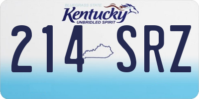 KY license plate 214SRZ