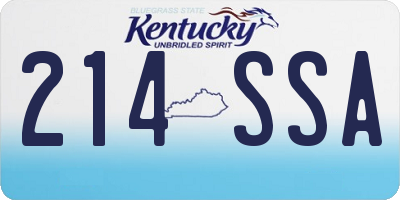 KY license plate 214SSA