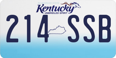 KY license plate 214SSB