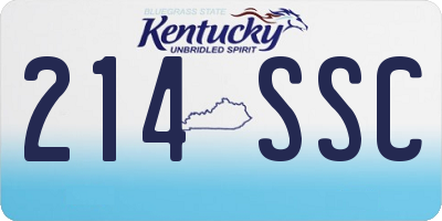 KY license plate 214SSC