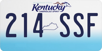 KY license plate 214SSF