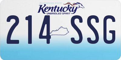 KY license plate 214SSG
