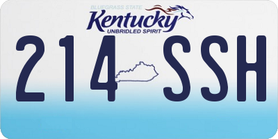 KY license plate 214SSH