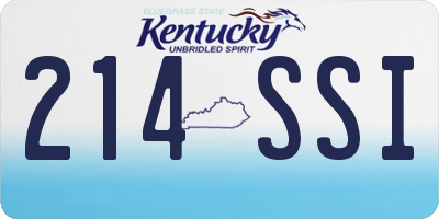KY license plate 214SSI