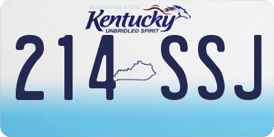 KY license plate 214SSJ