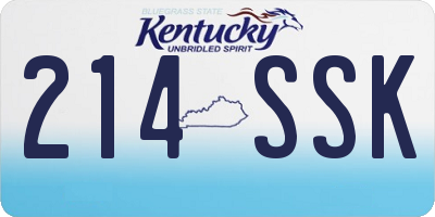 KY license plate 214SSK