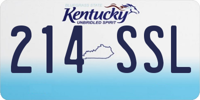 KY license plate 214SSL