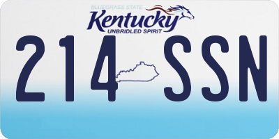 KY license plate 214SSN