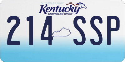 KY license plate 214SSP