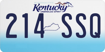 KY license plate 214SSQ