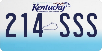 KY license plate 214SSS