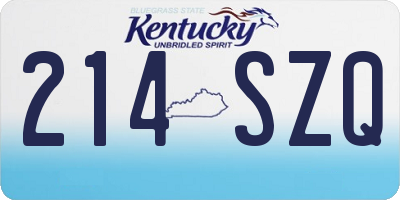 KY license plate 214SZQ