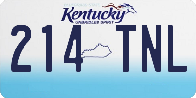 KY license plate 214TNL