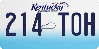 KY license plate 214TOH