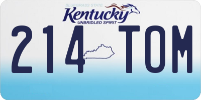 KY license plate 214TOM