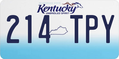 KY license plate 214TPY