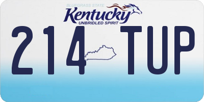 KY license plate 214TUP
