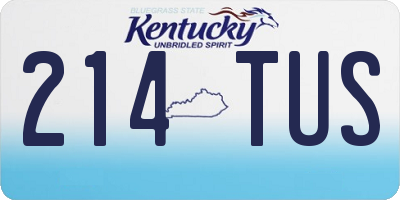 KY license plate 214TUS