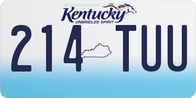 KY license plate 214TUU